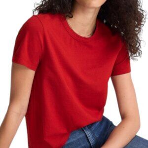 MADEWELL The Perfect Crewneck Tee in Allday Jersey Women's XS Ruby Red